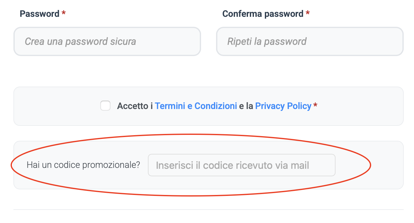Esempio di dove trovare il codice sconto nell’email